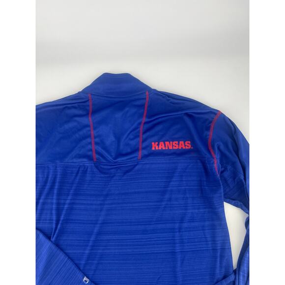 Kansas University Jayhawks Shirt Mens Large Blue Sportswear ¼ Zip Pullover Light - Picture 10 of 10